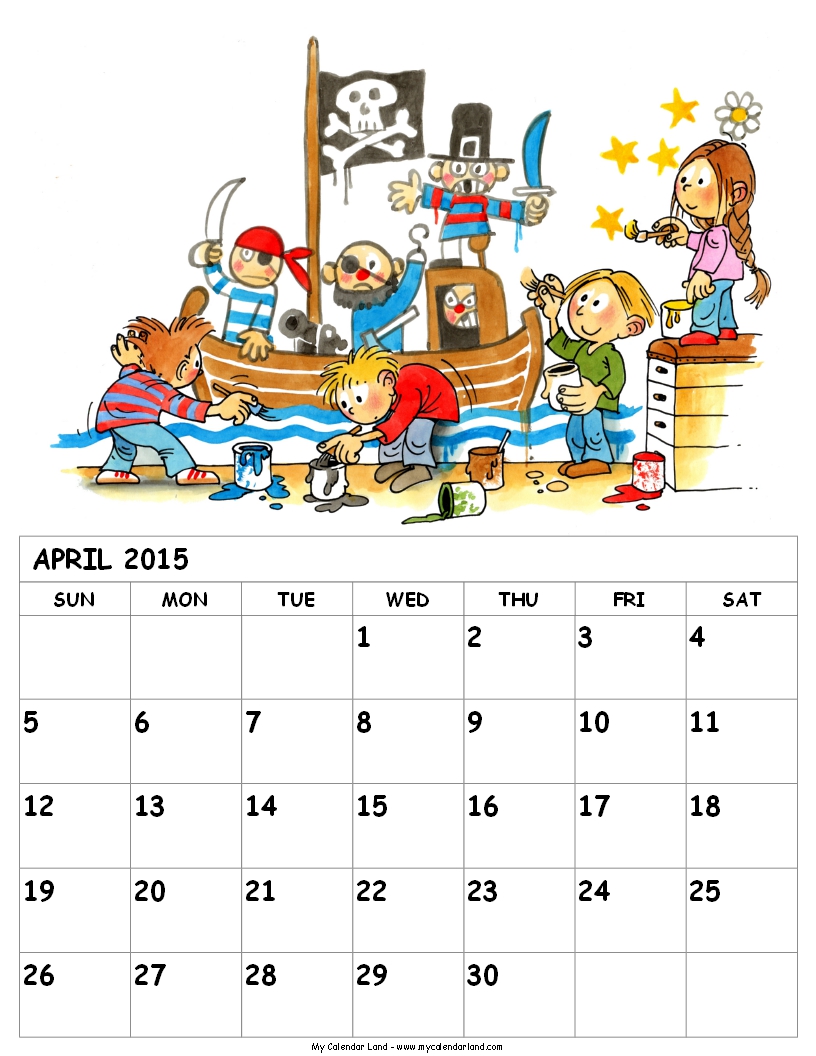 Printable Monthly Calendar For Kids â Crafthubs